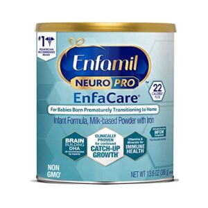Enfamil NeuroPro EnfaCare High Cal Premature Baby Formula Milk-Based with Iron, Brain-Building DHA, Vitamins & Minerals for Immune Health, Powder Can, 13.6 Oz (Package May Vary)