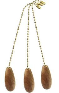 Decorative Wooden Ceiling Fan Pull with Beaded Chain -Light wood – FA111-3 Pack