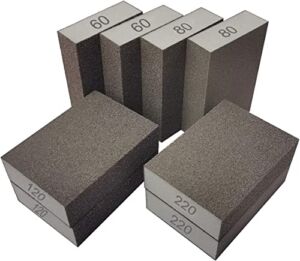 8 Pack Sanding Sponge Assortment, 60 80 120 220 Grit Coarse Medium Fine Grit Sanding Block, Washable and Reusable Sander Sponges for Wool Home Drywall