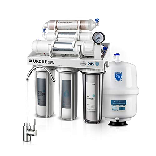 Ukoke UWFS01L 6 Stages Reverse Osmosis Water Filtration System, Under Sink pH+ Alkaline Remineralizing RO Filter & Softener, NSF/ANSI 58 & IAPMO Platinum Seal Certified, 75 Gallon, White | The Storepaperoomates Retail Market - Fast Affordable Shopping