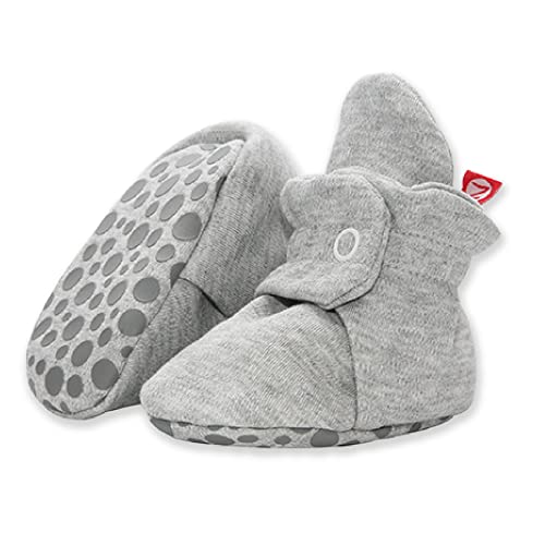 Zutano Organic Cotton Baby Booties with Gripper Soles, Soft Sole Stay-On Baby Shoes, Gray Heather, 12M | The Storepaperoomates Retail Market - Fast Affordable Shopping