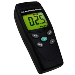 Handheld Digital Solar Power Meter (Pyranometer) 2000 W/m2, 634BTU / (ft2xh) Measurement Solar Radiation Energy Insolation Tester