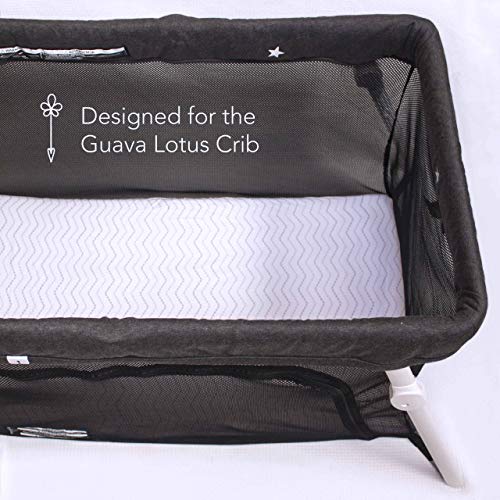 Sheets for Guava Lotus Travel Crib (Set of 2) – 100% Organic Cotton Crib Sheets, Baby and Toddler, Fitted Crib Sheets, for Boys & Girls (for The New 4 TAB Mattress ONLY) (Grey and White) | The Storepaperoomates Retail Market - Fast Affordable Shopping