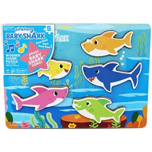 Pinkfong Baby Shark Chunky Musical Wood Sound Puzzle Plays Baby Shark Song, for Families and Kids Ages 2 and up