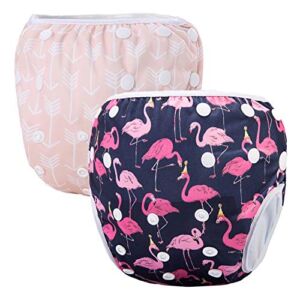 Storeofbaby Reusable Baby Swim Diapers Washable Adjustable Swim Pant Covers 2pcs
