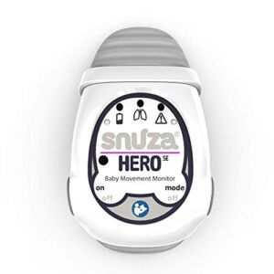 Snuza Hero SE – Portable, Wearable Baby Movement Monitor with Vibration and Alarm. Cordless, Clips onto Diaper to Monitor Baby Breathing. Dream on Mom and Baby.