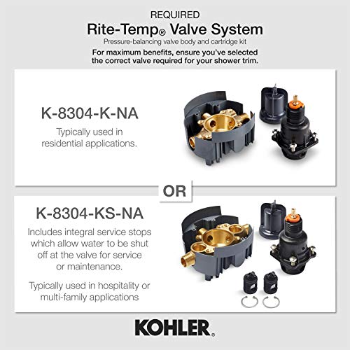 Kohler K-TS24617-4-BL Tempered Valve Trim, Matte Black | The Storepaperoomates Retail Market - Fast Affordable Shopping