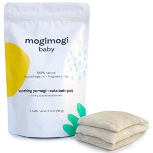 Organic Oatmeal Bath Soak Treatment for Sensitive Skin – Baby & Kids Eczema Relief – All Natural & Fragrance Free – Wash, Soothe and Moisturize All-in-One, 3.3 Oz (6 uses) Made in USA – mogimogi baby