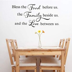 TOARTi Bless This Food Before Us,The Family Beside Us, and The Love Between Us Wall Decal, Kitchen Dining Room Prayer Sticker, Family Love Positive Quote Thanksgiving Decal