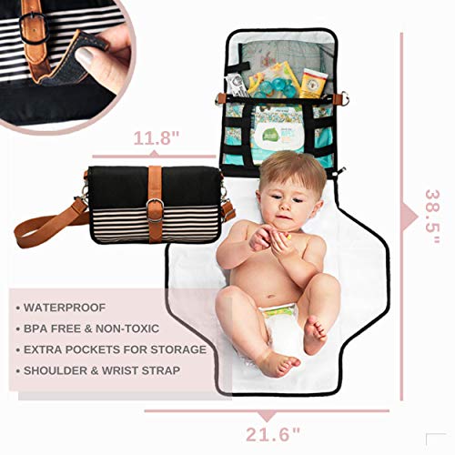 Baby Portable Changing Pad Diaper Clutch – Small Diaper Bag with Complete Changing Station for Busy Moms On the Go | Extra-Pockets, Waterproof Mat, Wipes Holder, and Crossbody Shoulder Strap Included | The Storepaperoomates Retail Market - Fast Affordable Shopping