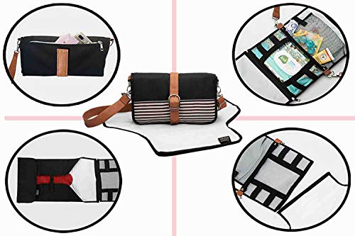 Baby Portable Changing Pad Diaper Clutch – Small Diaper Bag with Complete Changing Station for Busy Moms On the Go | Extra-Pockets, Waterproof Mat, Wipes Holder, and Crossbody Shoulder Strap Included | The Storepaperoomates Retail Market - Fast Affordable Shopping