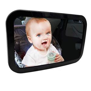 Baby Backseat Mirror – Safely View Infant in Rear Facing Seat – Full 180-degree view of your Newborn from your rear-view mirror