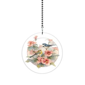 Little Birds Flower Branch Fan/Light Pull