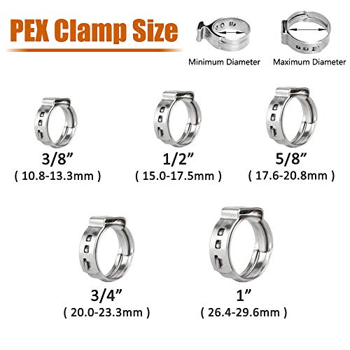 ISPINNER 50pcs 1/2 Inch PEX Cinch Clamps, 304 Stainless Steel Cinch Crimp Rings Pinch Clamps for PEX Tubing Pipe Fitting Connections (1/2 Inch) | The Storepaperoomates Retail Market - Fast Affordable Shopping