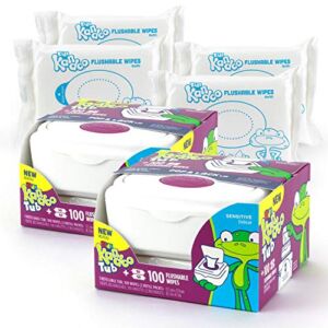 Kandoo Flushable Wipes for Babies and Kids – 100 Count Tub (Pack of 2)