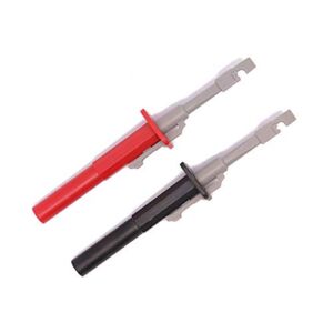 Ximimark 2Pcs Nickel Plated Safety Test Clip Insulation Piercing Probes for Car Circuit Detection Black&Red