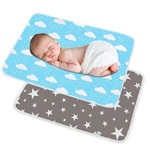 Waterproof Baby Diaper Changing Pad Multi Function Diaper Change Mat for Girls Boys Newborn – 100% Leak Proof Sanitary Mats for Home and Outdoor, Travel,Premium Liners 19.6X27.5 in (Grey&Blue)