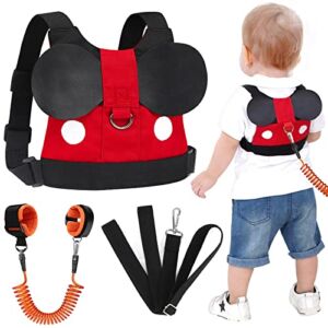 Accmor Toddler Leash Harness, Child Harness Baby Leash + Anti-Lost Wrist Link, Cute Kids Harness with Walking Assistant Strap Belt Tether for 1-5 Years Boys and Girls to Zoo or Mall