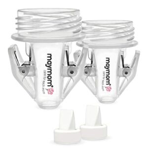 Maymom Breastmilk Storage Bag Adapters Compatible with Spectra S1, S2 Pumps ; 2 Duckbill Valves Included; Clear BPA Free Material; Boiling Water OK; Do Not Use Microwave or Steamer Bag to Sanitize
