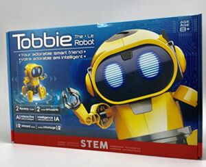 CIC21-893 Tobbie Interactive a/I Capable Robot Infrared Sensor Two Play Modes – Follow Me Explore Develops Own Emotions Gestures Sound Lighting Effects