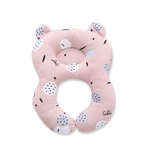 Infant Baby Kids Head and Neck Support Pillow Travel Cushion Pillow for Car Seat, Pushchair (Cartoon Pink)