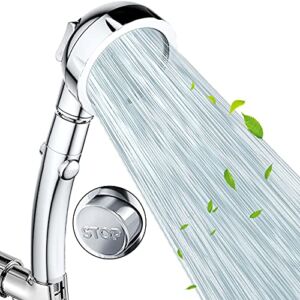 Nosame Shower,High Pressure Handheld Shower Head with ON/Off Pause Switch 3-Settings Water Saving Showerhead, Chrome Finish Bathroom 1.6 GPM Shower Accessorie