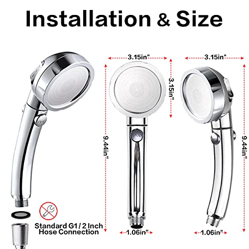Nosame Shower,High Pressure Handheld Shower Head with ON/Off Pause Switch 3-Settings Water Saving Showerhead, Chrome Finish Bathroom 1.6 GPM Shower Accessorie | The Storepaperoomates Retail Market - Fast Affordable Shopping