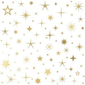 Mozamy Creative Sparkle Star Wall Decals (147 Count) Sparkle Wall Decals Gold Star Decals Bedroom Wall Decals Removable Peel and Stick Wall Decals, Vintage Gold
