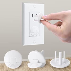Outlet Covers Baby Proofing White – PRObebi 38 Pack Plug Covers for Electrical Outlets, Child Proof Socket Covers, Baby Safety Products for Home, Office, Easy Insatllation, Protect Babies