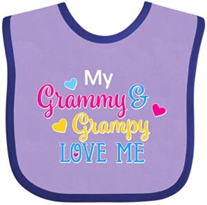 Inktastic My Grammy and Grampy Love Me with Baby Bib Lavender and Purple 2f63c