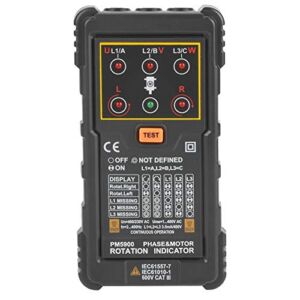 Portable Handheld Three-Phase Motor Rotation Indicator Tester for Installing Repairing Maintaining Three-Phase System