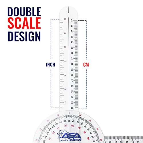 ASA TECHMED 3 Pcs Goniometer Set, 12, 8, 6 Inch Medical Spinal Goniometer Angle Protractor Angle Ruler | The Storepaperoomates Retail Market - Fast Affordable Shopping
