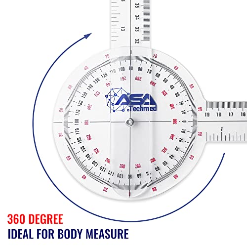 ASA TECHMED 3 Pcs Goniometer Set, 12, 8, 6 Inch Medical Spinal Goniometer Angle Protractor Angle Ruler | The Storepaperoomates Retail Market - Fast Affordable Shopping