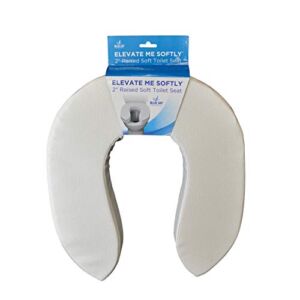 Blue Jay An Elite Healthcare Brand Elevate ME Softly Foam Toilet Seat | 2 inch Seat Lifter for Elderly Comfortable Sitting Elderly Comfortable Sitting with Adjustable Hook and Look Closure for Secure