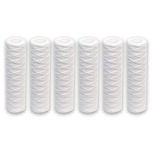 CFS 5 Micron 10″ x 2.5″ String Wound Sediment Water Filter Cartridge,6 Pack,Whole House Sediment Filtration, Universal Replacement for Most 10 inch RO Unit