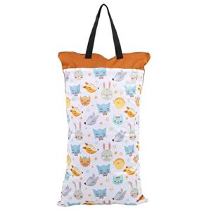Large Hanging Wet/Dry Pail Bag for Cloth Diaper,Inserts,Nappy, Laundry with Two Zippered Waterproof,Reusable(EF160)