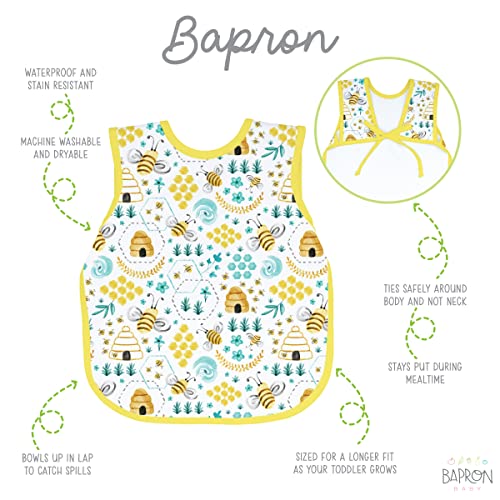 BapronBaby Busy Bees Bapron – Soft Waterproof Stain Resistant Bib – Machine Washable – 6m – 5yr – (Sz Baby/Toddler 6m-3T) | The Storepaperoomates Retail Market - Fast Affordable Shopping