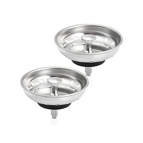 Kuyang 2 Pack Kitchen Sink Strainer, Replacement for Standard Kitchen Sink Drain Strainer (3.25 Inch), Chrome Plated Stainless Steel Basket Body with Rubber Stopper … | The Storepaperoomates Retail Market - Fast Affordable Shopping