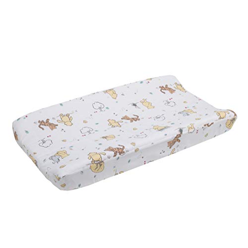 Disney Winnie The Pooh Classic Pooh 100% Cotton Quilted Changing Pad Cover, Ivory/Butter/Aqua/Orange 1 Count (Pack of 1) | The Storepaperoomates Retail Market - Fast Affordable Shopping