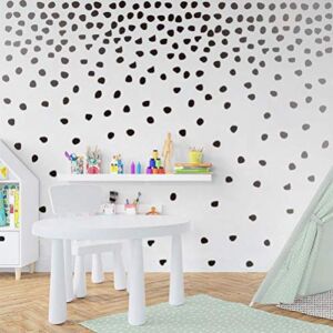 Modern Black Irregular Polka Dots Wall Decal Minimalist Geometric Boho Style Decal Perfect for Kids Bedroom Classroom Decoration(240pcs Dots Sticker )