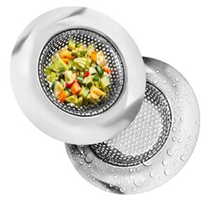 Kitchen Sink Strainer – Food Catcher for Most Sink Drains – Rust Free Stainless Steel – 2 Pack – 4.5 Inch Diameter