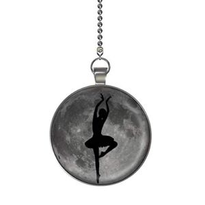Ballerina Moon Glow in the Dark Fan/Light Pull Pendant with Chain