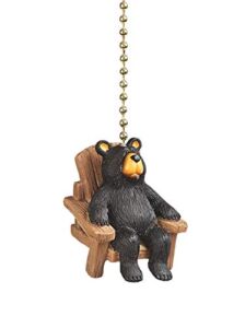 Clementine Designs Bear in Chair Ceiling Fan Light Dimensional Pull Resin Brown