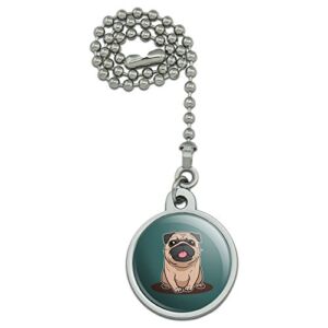 GRAPHICS & MORE Pug Sticking Out Tongue Ceiling Fan and Light Pull Chain
