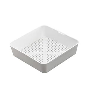 STEADYKLEEN – 8.5-inch Floor Drain Cover Alternative, Square Sink Drain Basket for Restaurants, Home and More, Commercial Sink Strainer with 0.19-inch Holes, Versatile Plastic Drain Screen Basket