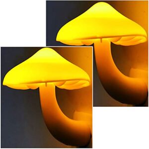 AUSAYE 2Pack Mushroom Night Light Plug in Lamp,Led Night Lights for Adults Kids Baby Children NightLight Wall Mushroom Decor Lamp for Bedroom Bathroom,Toilet,Stairs,Kitchen,Hallway