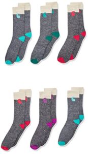 Carhartt Baby Girls Camp Crew Sock-6 Pair Pack, Natural, Pink, Blue, Green, Purple, Shoe Size: 4-8.5 (18-36 Months)