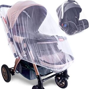 Mosquito Net for Stroller – 2 Pack Durable Baby Stroller Mosquito Net – Perfect Bug Net for Strollers, Bassinets, Cradles, Playards, Pack N Plays and Portable Mini Crib (White) …