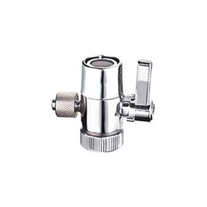 PureSec Chrome Sink Faucet Diverter Valve for Above Counter Water Filter Faucet Sprayer attachment for Countertop filter to 1/4″ RO Tubing Faucet Adapter,Faucet Splitter for Water Diversion
