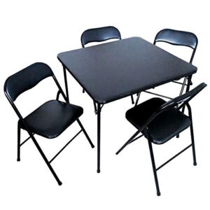 PLASTIC DEVELOPMENT GROUP 819 5 Piece Black Table & Chair Set